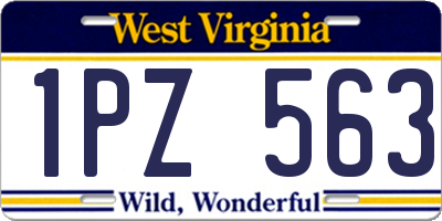 WV license plate 1PZ563