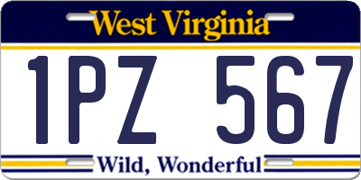 WV license plate 1PZ567