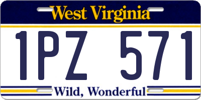 WV license plate 1PZ571