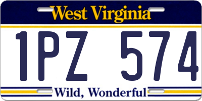 WV license plate 1PZ574