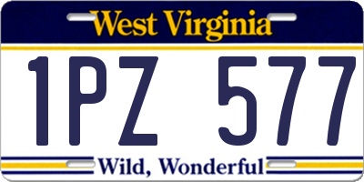 WV license plate 1PZ577