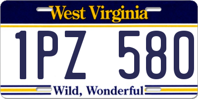WV license plate 1PZ580
