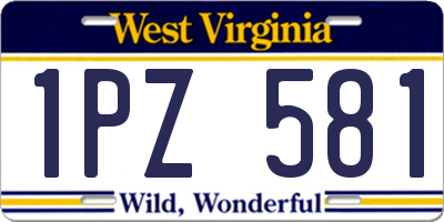 WV license plate 1PZ581