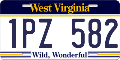 WV license plate 1PZ582