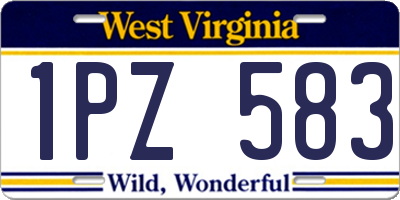 WV license plate 1PZ583