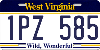 WV license plate 1PZ585