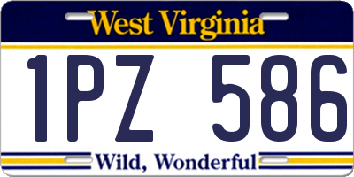 WV license plate 1PZ586