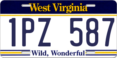 WV license plate 1PZ587