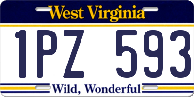 WV license plate 1PZ593