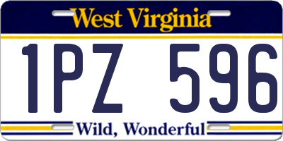 WV license plate 1PZ596