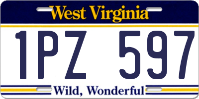 WV license plate 1PZ597