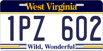 WV license plate 1PZ602