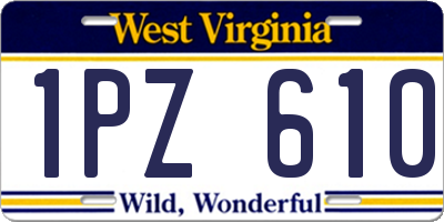 WV license plate 1PZ610