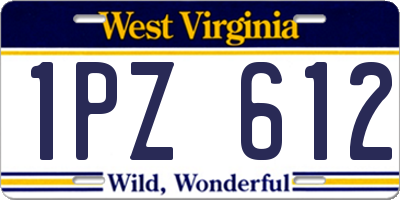 WV license plate 1PZ612