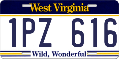 WV license plate 1PZ616