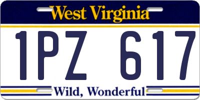WV license plate 1PZ617