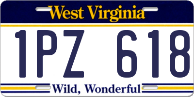 WV license plate 1PZ618