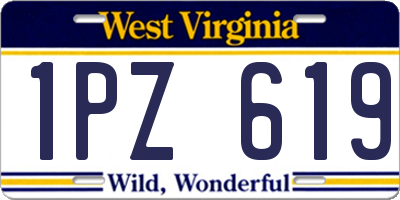 WV license plate 1PZ619