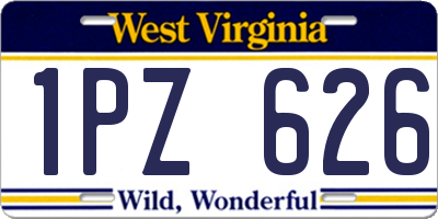 WV license plate 1PZ626