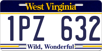 WV license plate 1PZ632