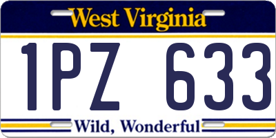 WV license plate 1PZ633