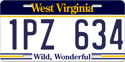 WV license plate 1PZ634
