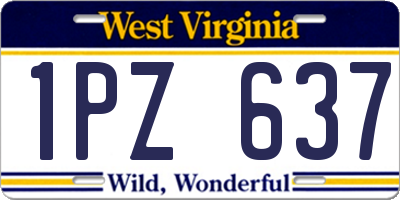 WV license plate 1PZ637