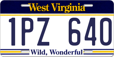 WV license plate 1PZ640