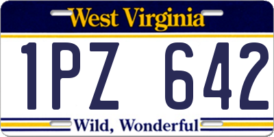 WV license plate 1PZ642