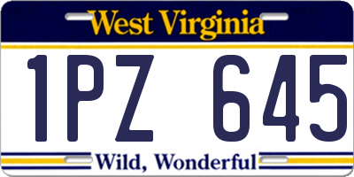 WV license plate 1PZ645