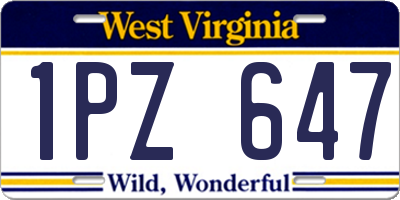 WV license plate 1PZ647