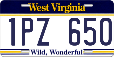 WV license plate 1PZ650