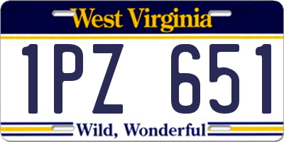 WV license plate 1PZ651