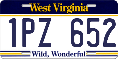 WV license plate 1PZ652