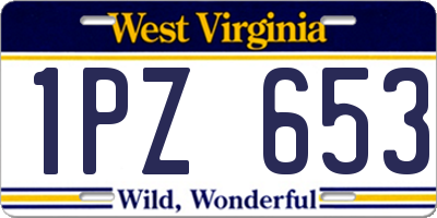 WV license plate 1PZ653