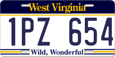 WV license plate 1PZ654