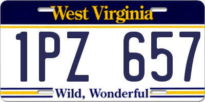 WV license plate 1PZ657
