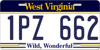 WV license plate 1PZ662