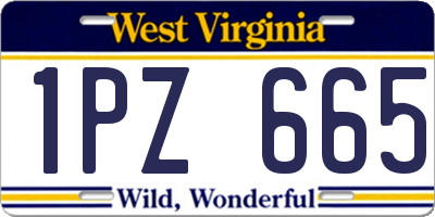 WV license plate 1PZ665