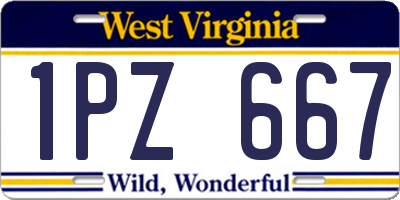 WV license plate 1PZ667