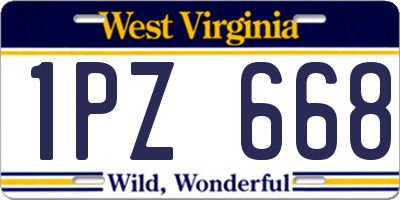 WV license plate 1PZ668
