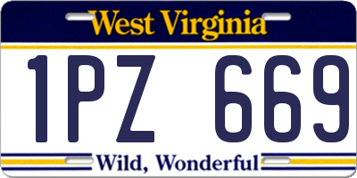 WV license plate 1PZ669
