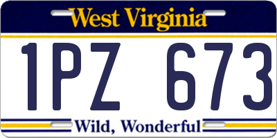 WV license plate 1PZ673
