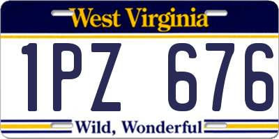 WV license plate 1PZ676
