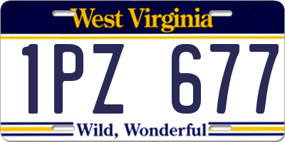 WV license plate 1PZ677