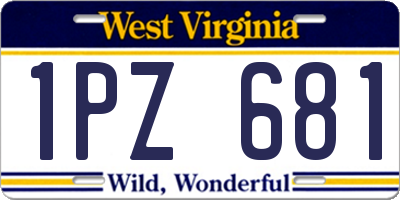 WV license plate 1PZ681