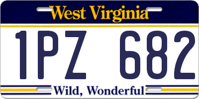 WV license plate 1PZ682
