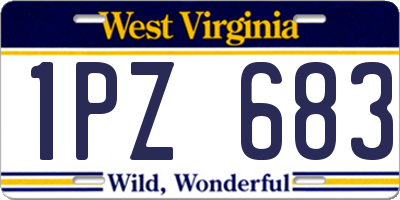 WV license plate 1PZ683