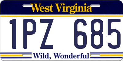 WV license plate 1PZ685