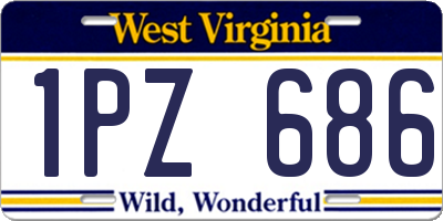 WV license plate 1PZ686